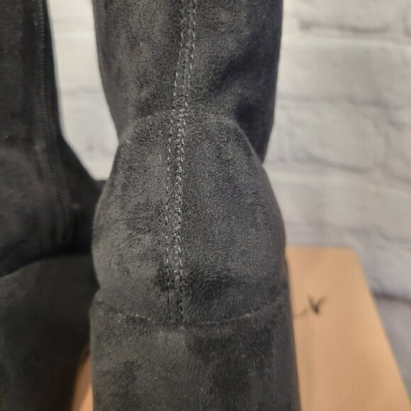 Wild Pair Women's Earlee Platform Faux Suede Zip-up Boots - Picture 3 of 8